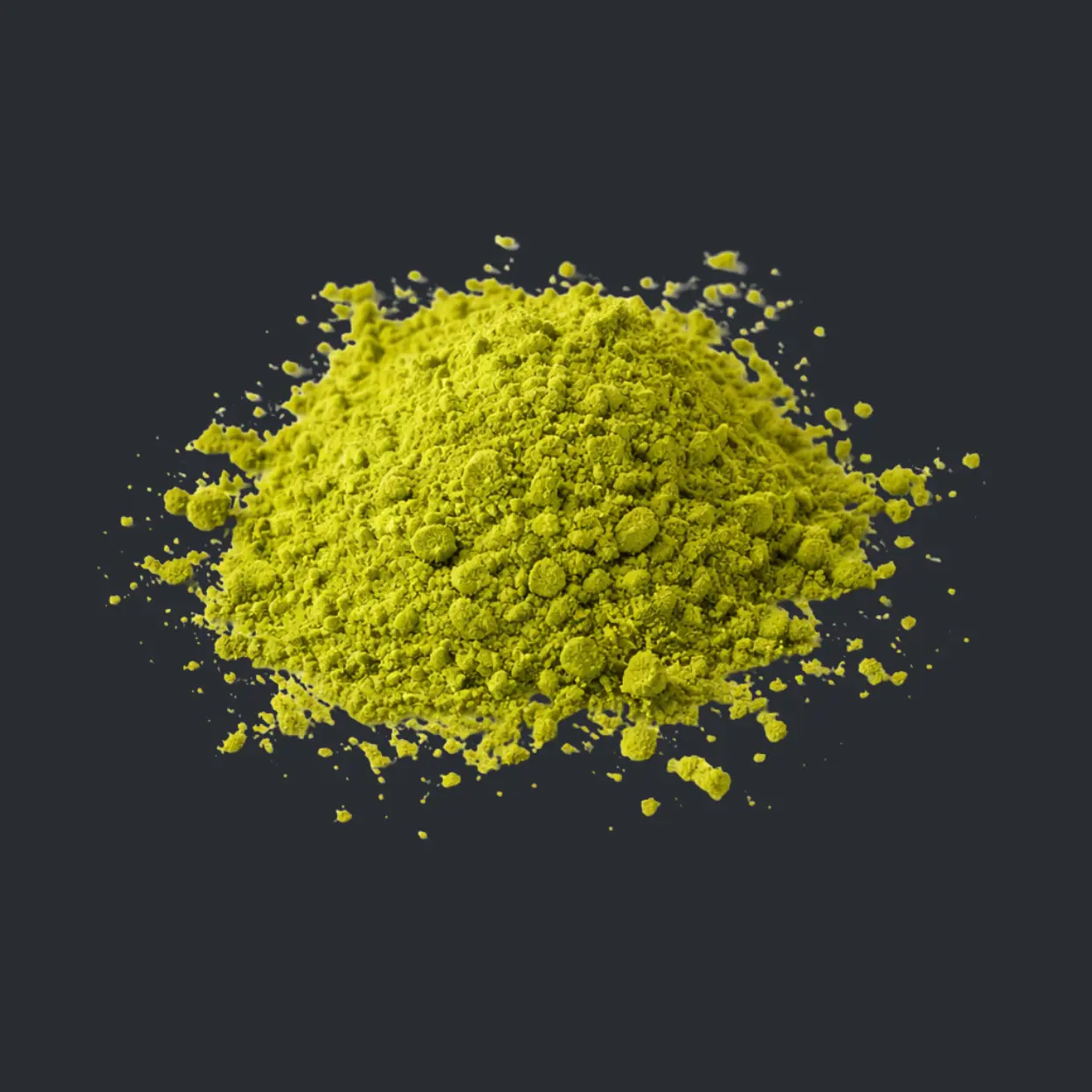 L-theanine green powder on a dark background